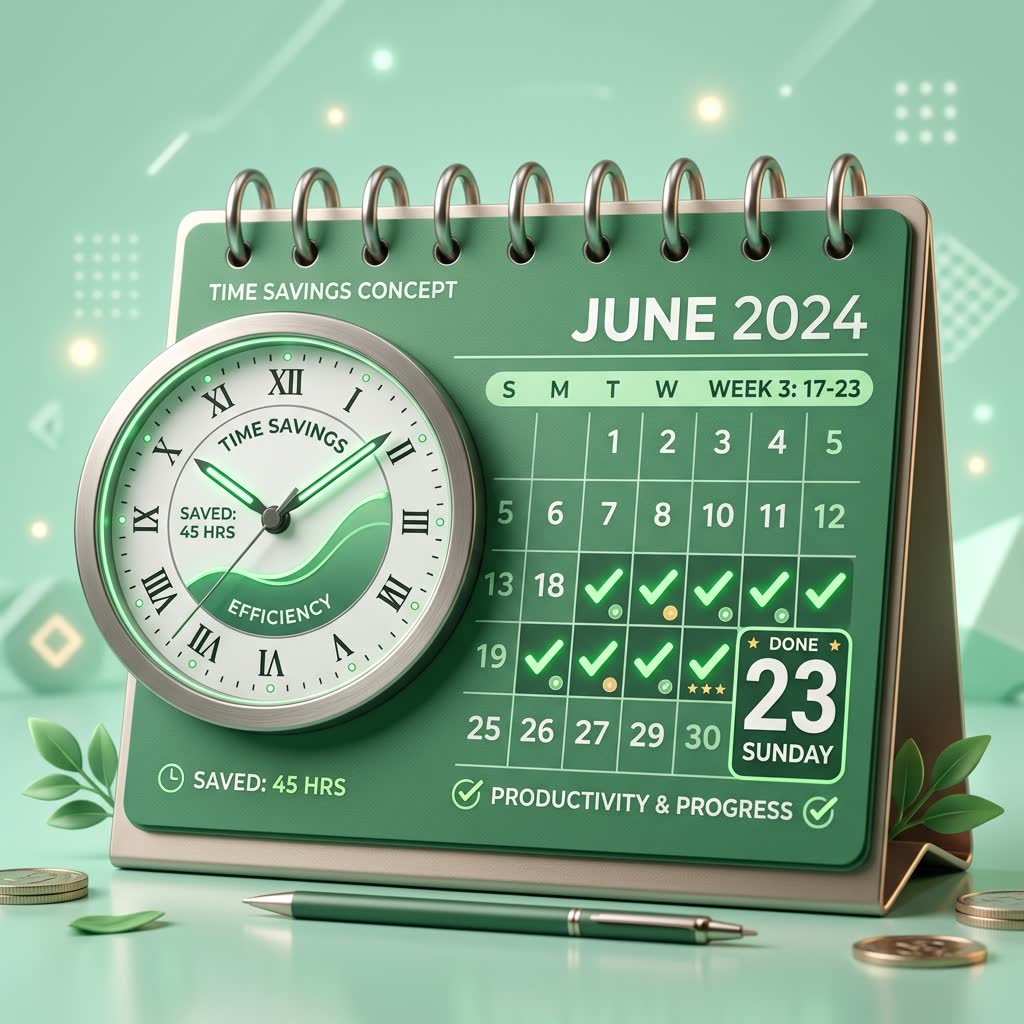 3D calendar cycles illustration